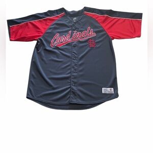 DYNASTY ST LOUIS CARDINALS SHORT SLEEVE RED AND BLUE BASEBALL JERSEY SIZE XL
